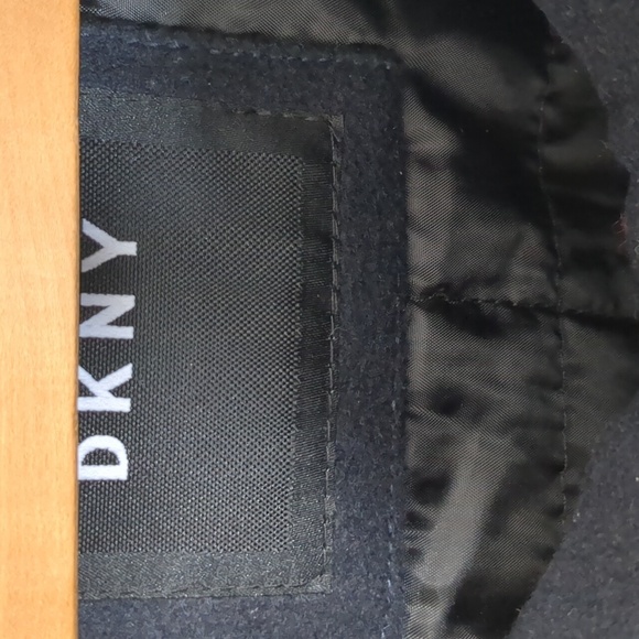 DKNY Men's Mid Length Stadium Wool Blend Coat In Navy Blue Size XL - Picture 7 of 16